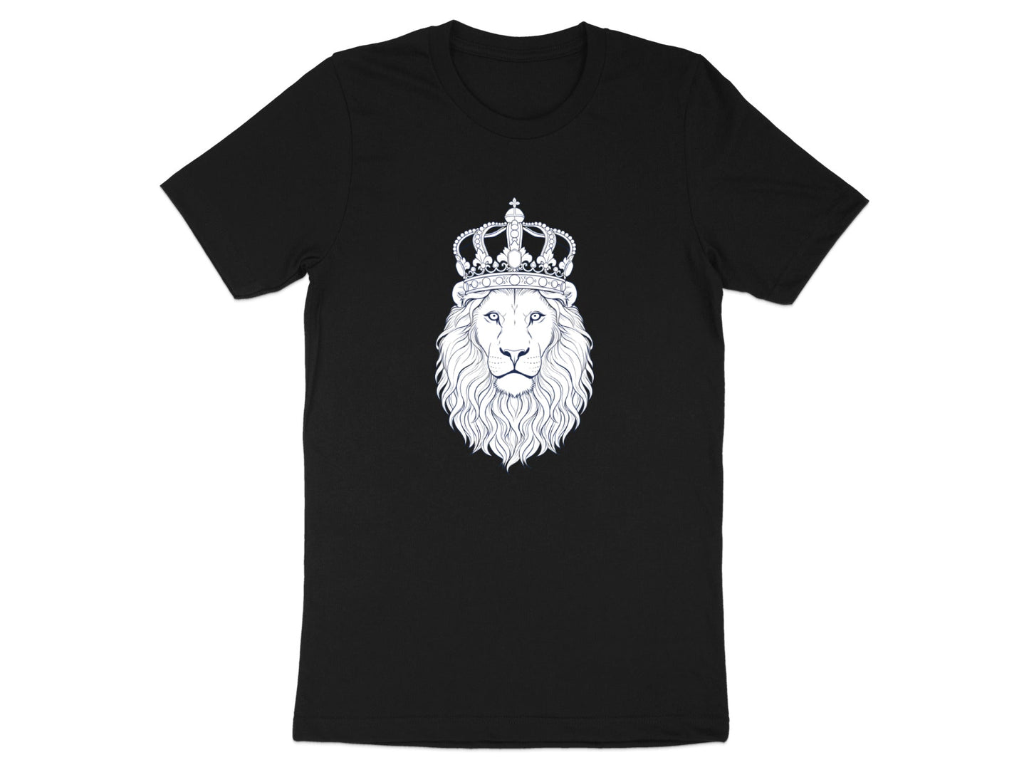 Regal Lion Crown T-Shirt - Ornate Royal Line Art