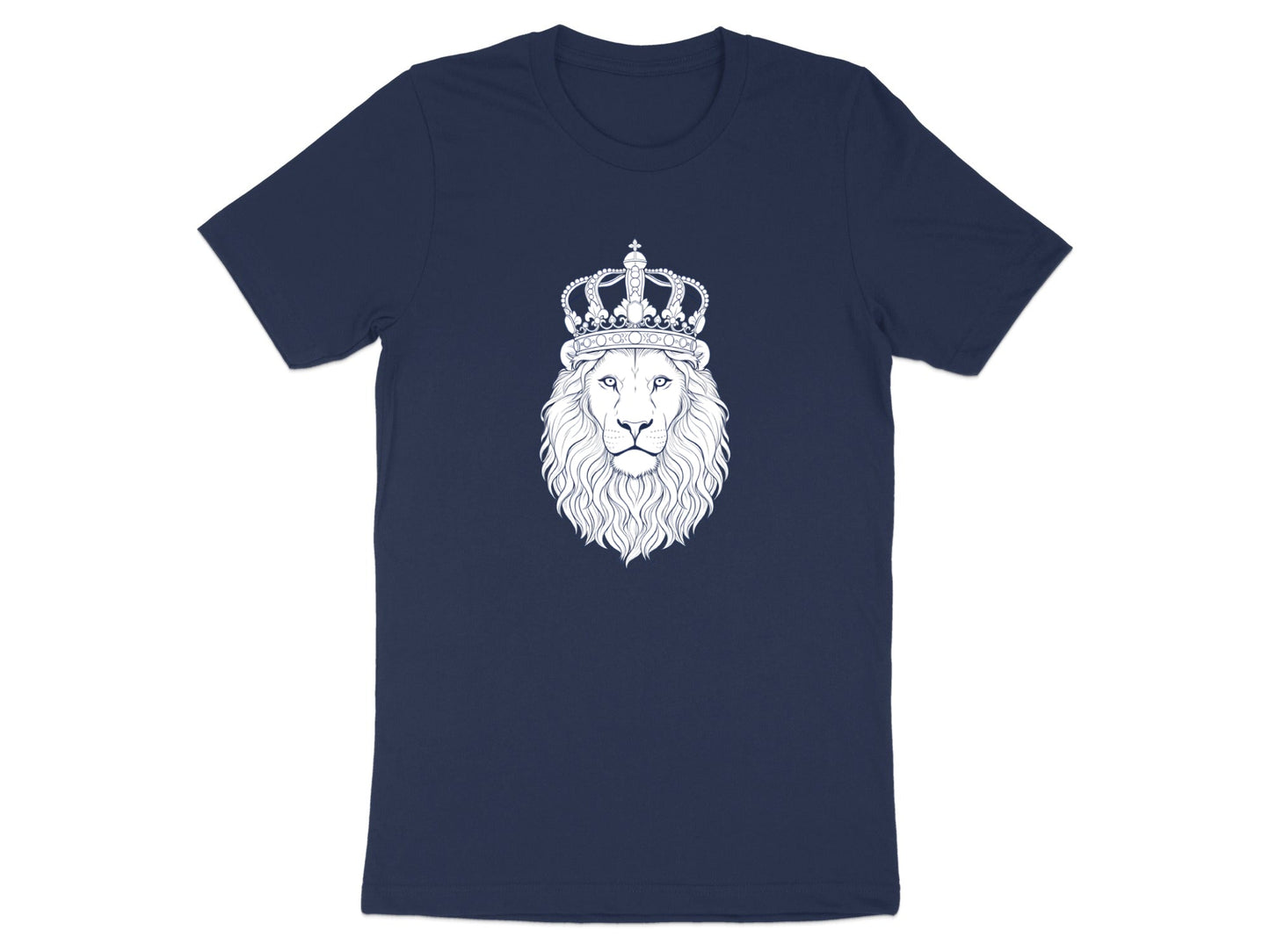 Regal Lion Crown T-Shirt - Ornate Royal Line Art