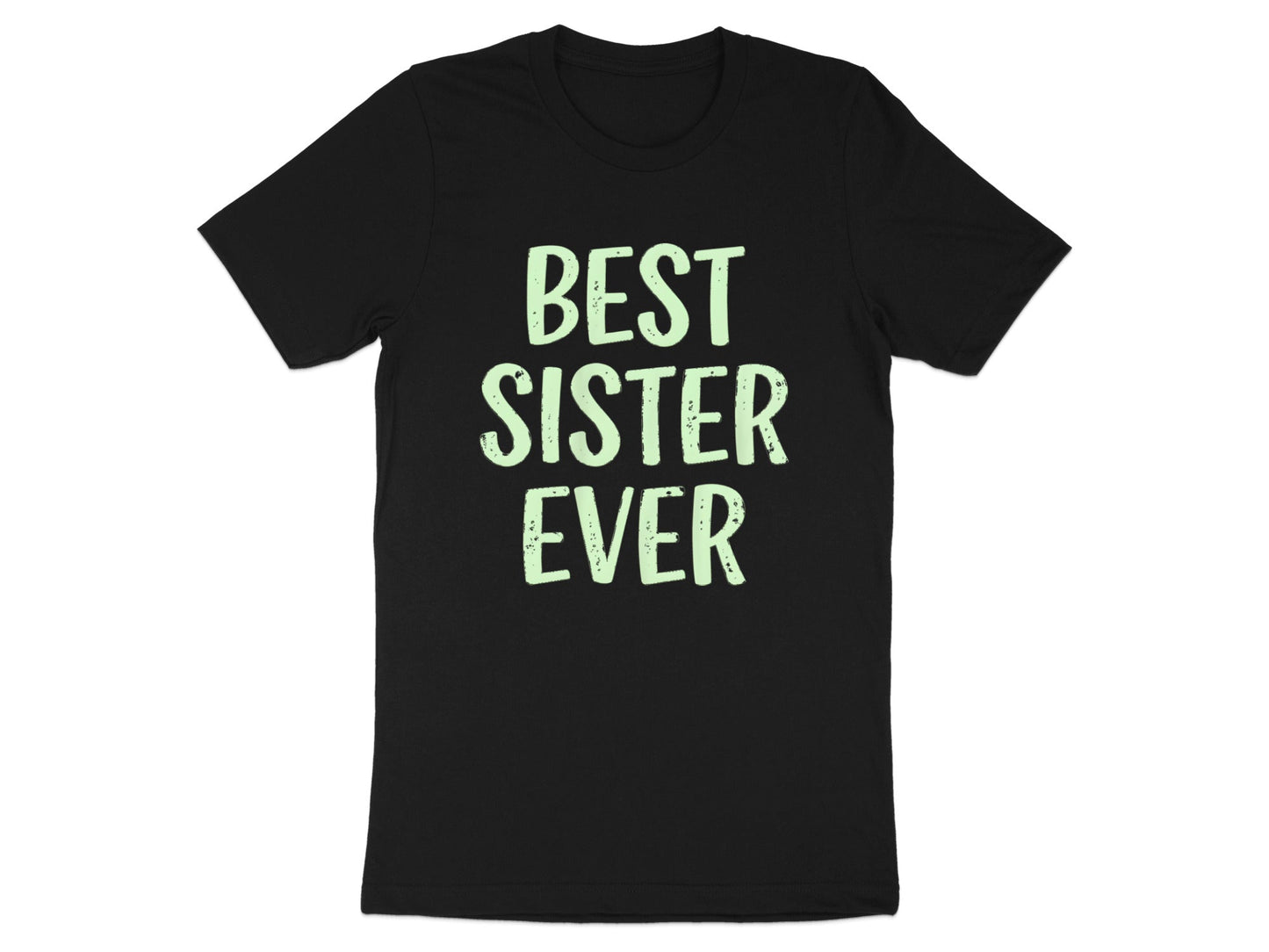 Best Sister Ever Minimalist Tee - Cute Cursive Heart Shirt
