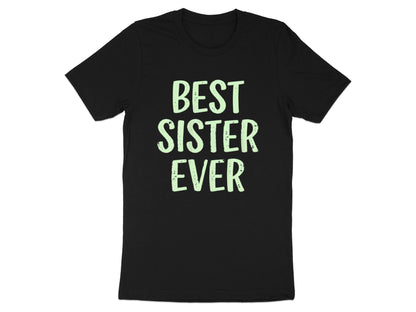 Best Sister Ever Minimalist Tee - Cute Cursive Heart Shirt