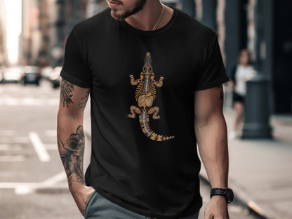 Indigenous Style Crocodile Art T-Shirt - Aboriginal Inspired