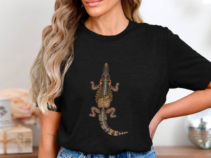 Indigenous Style Crocodile Art T-Shirt - Aboriginal Inspired
