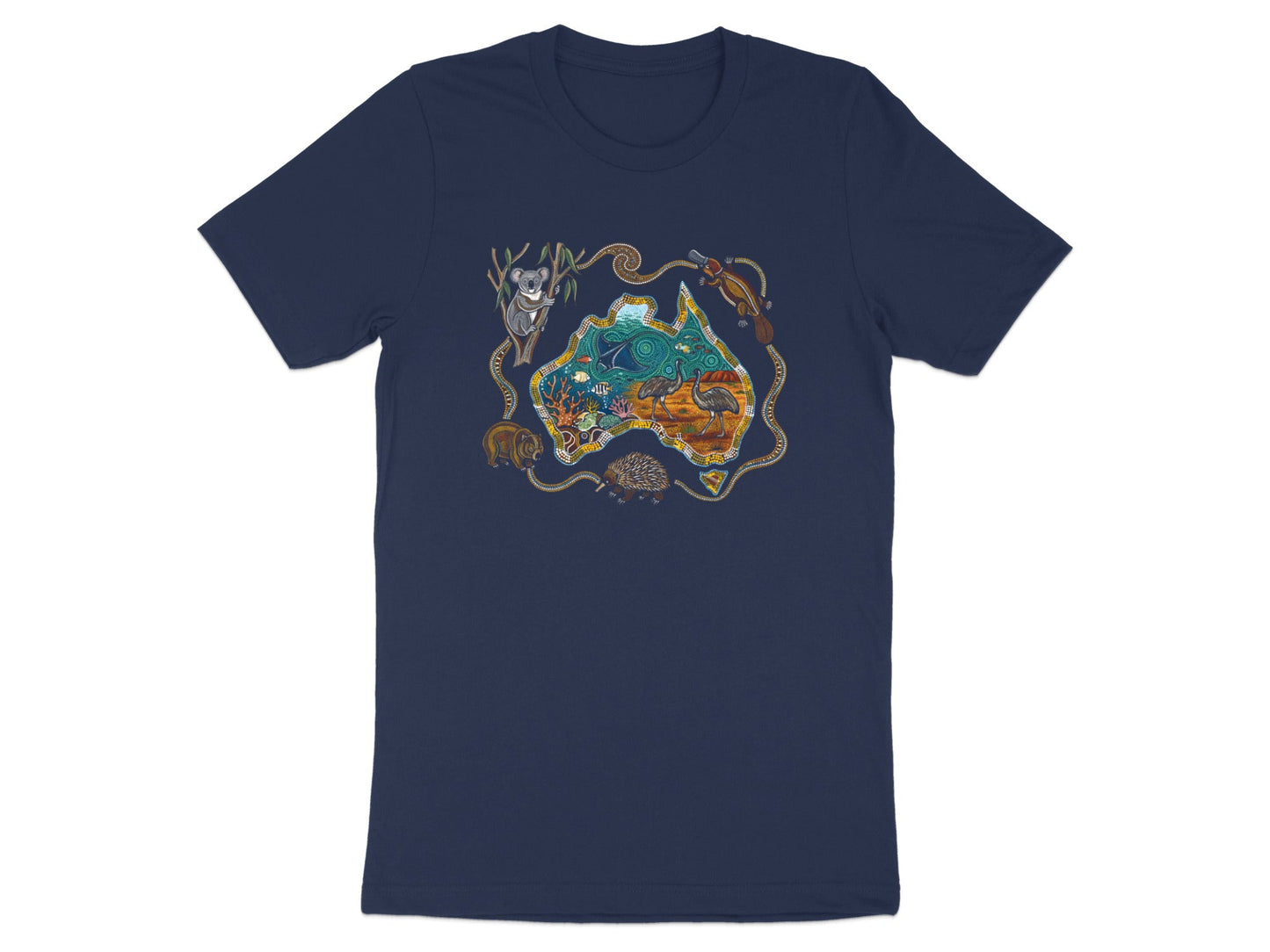 Australian Map Aboriginal Dot Art T-Shirt