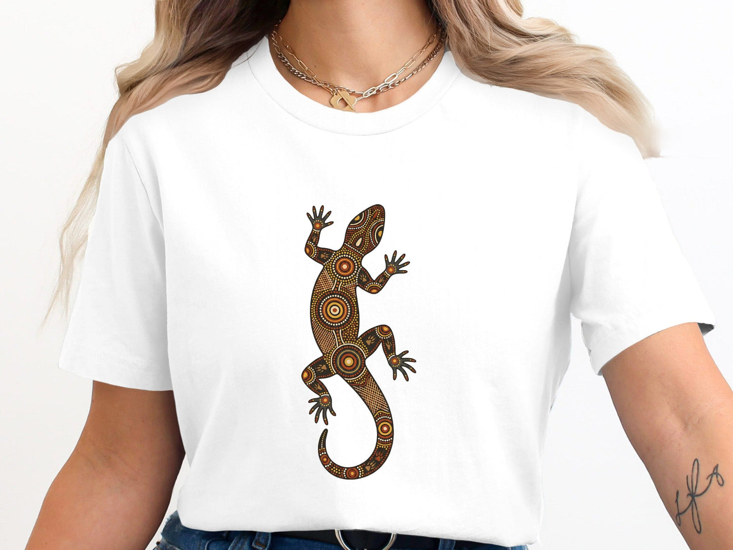 Aboriginal Dot Art Lizard T-Shirt