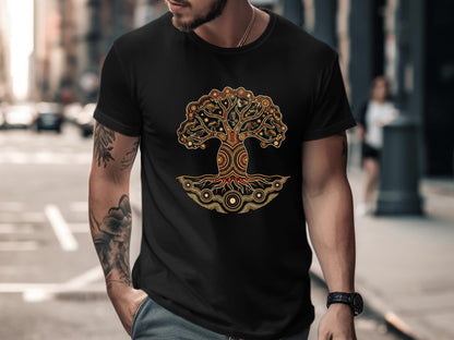 Sacred Tree of Life Aboriginal Dot Art T-Shirt