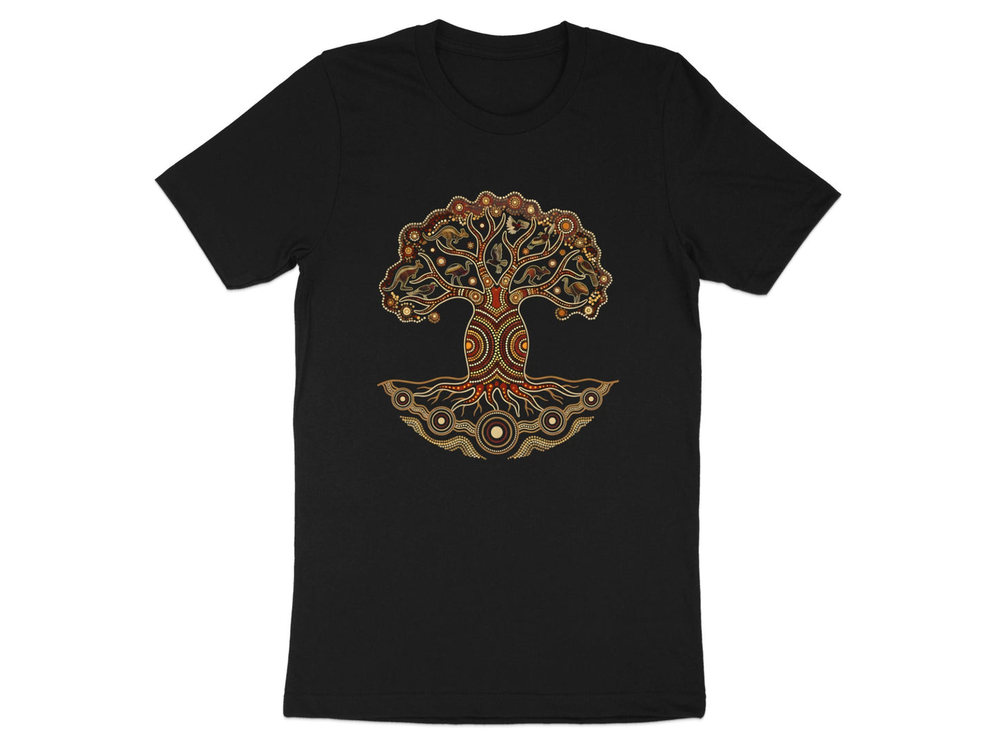 Sacred Tree of Life Aboriginal Dot Art T-Shirt
