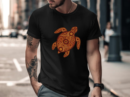 Aboriginal Dot Art Sea Turtle T-Shirt
