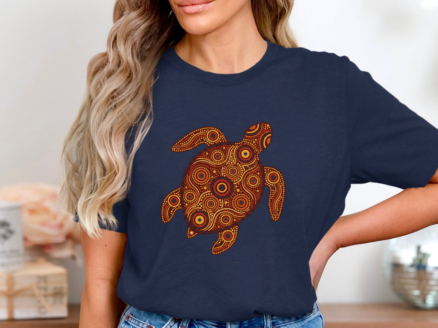 Aboriginal Dot Art Sea Turtle T-Shirt