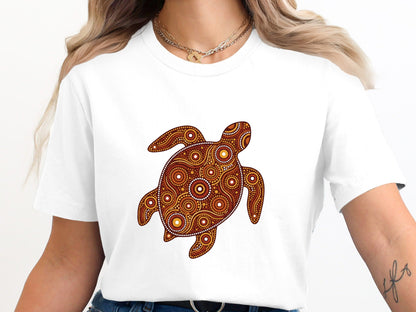 Aboriginal Dot Art Sea Turtle T-Shirt