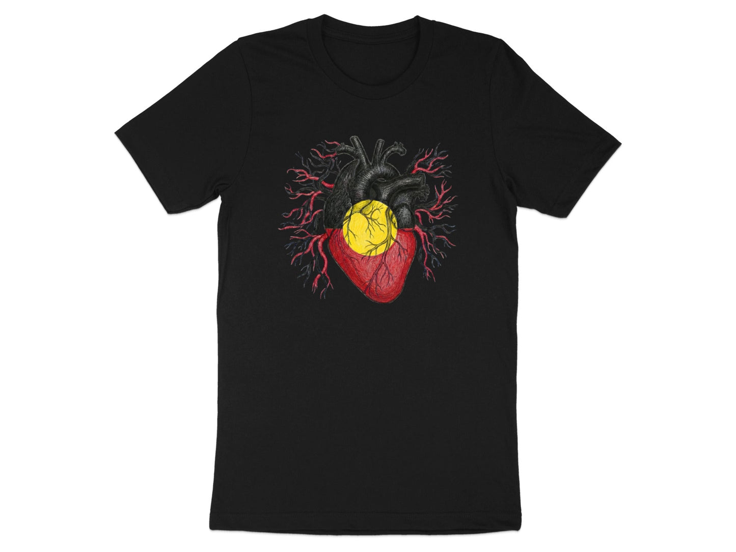 Aboriginal Flag Anatomical Heart T-Shirt