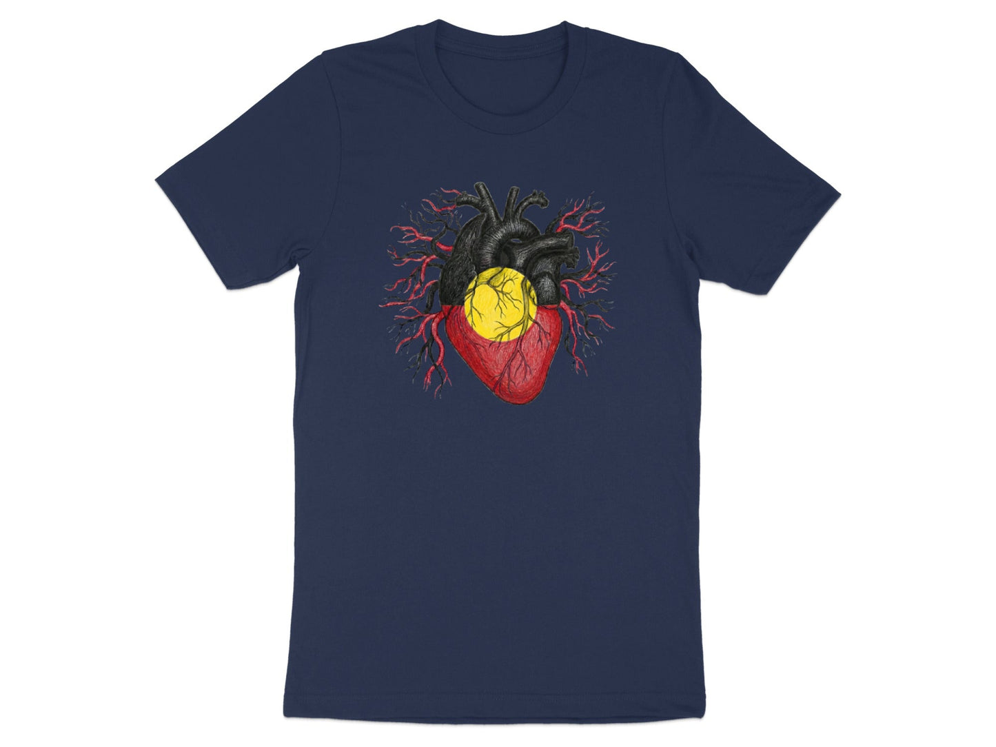 Aboriginal Flag Anatomical Heart T-Shirt