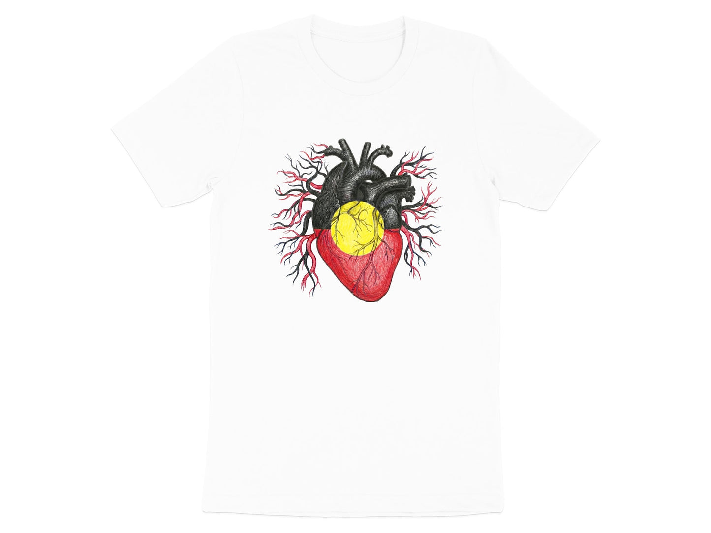 Aboriginal Flag Anatomical Heart T-Shirt