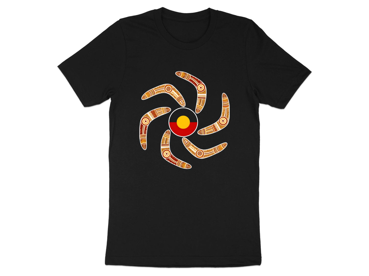Aboriginal Flag & Boomerang Mandala T-Shirt
