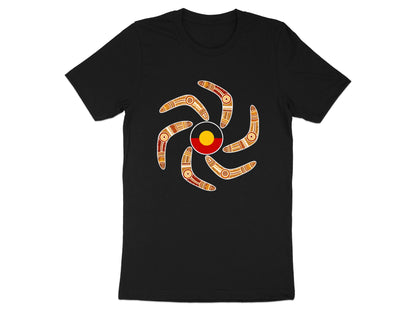 Aboriginal Flag & Boomerang Mandala T-Shirt