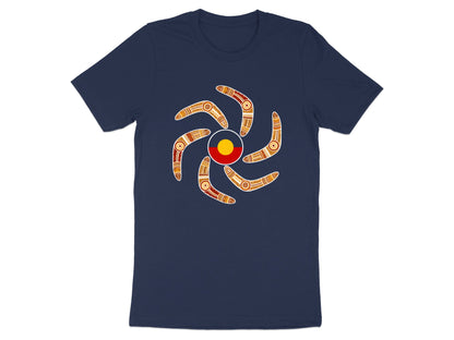 Aboriginal Flag & Boomerang Mandala T-Shirt