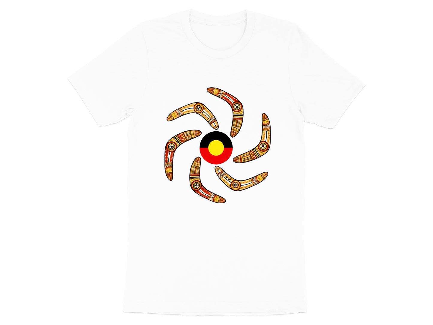 Aboriginal Flag & Boomerang Mandala T-Shirt