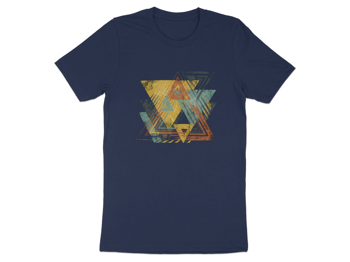 Vintage Distressed Triangle Abstract T-Shirt
