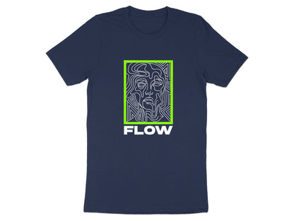 Lime Green Flow Line Art Face T-Shirt