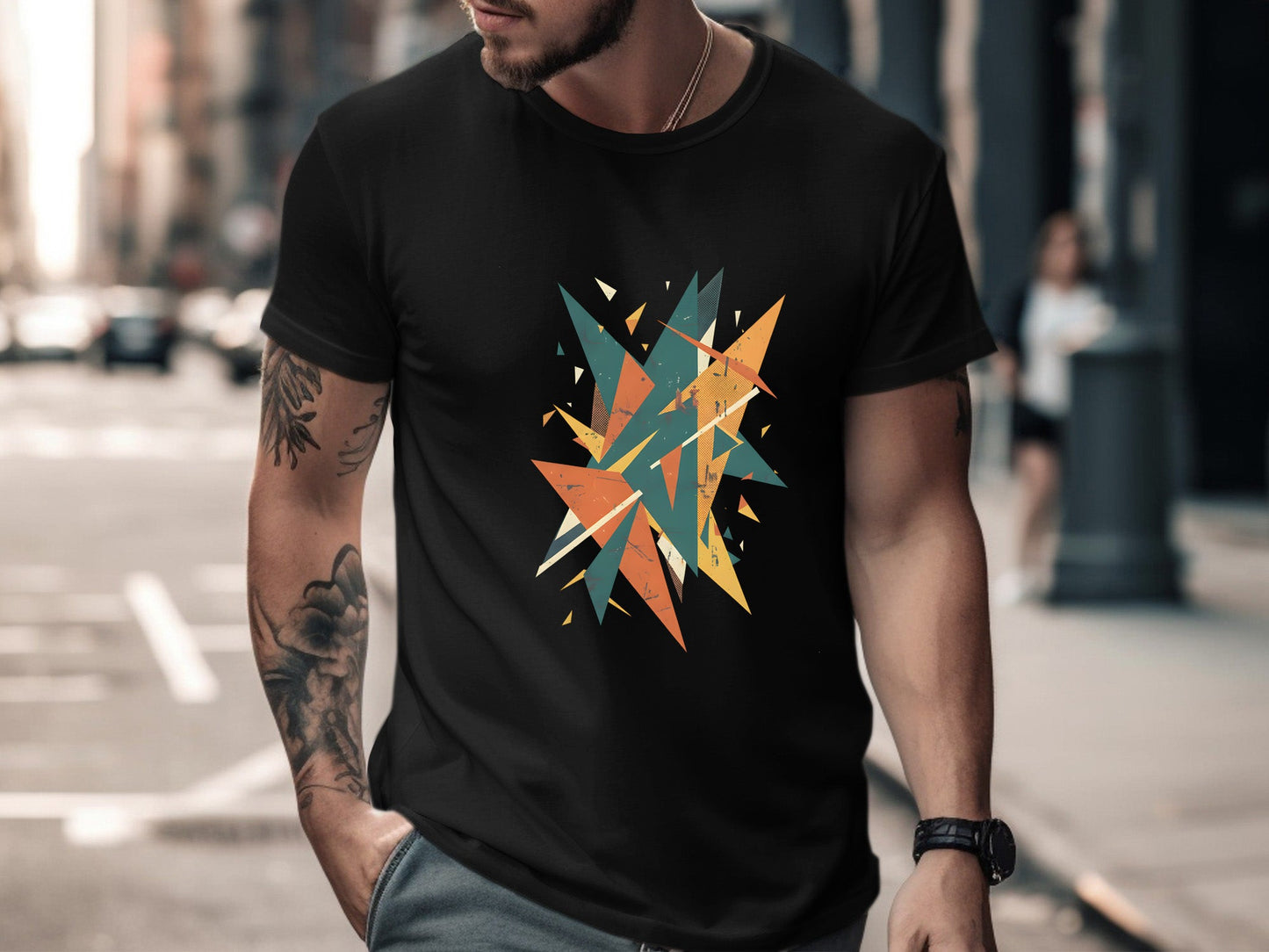 Shattered Geometry Abstract T-Shirt
