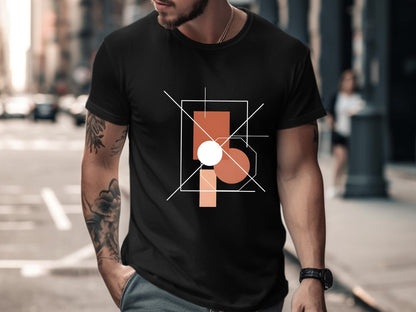 Constructivist Geometric Line Art T-Shirt