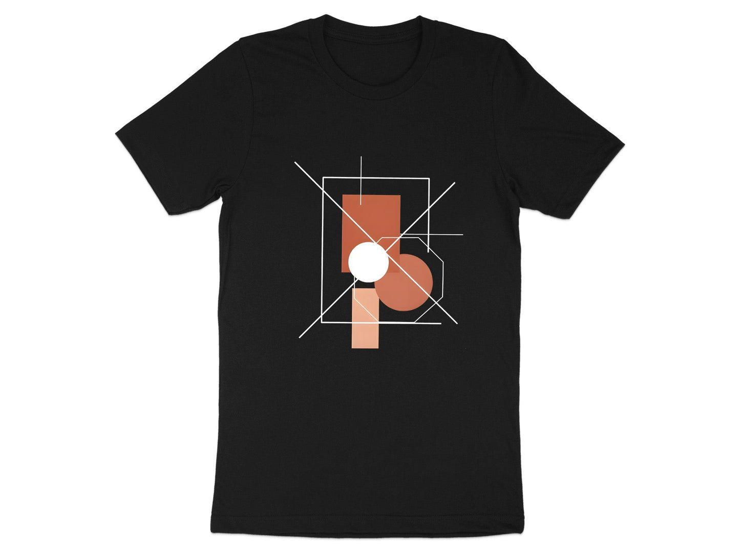 Constructivist Geometric Line Art T-Shirt