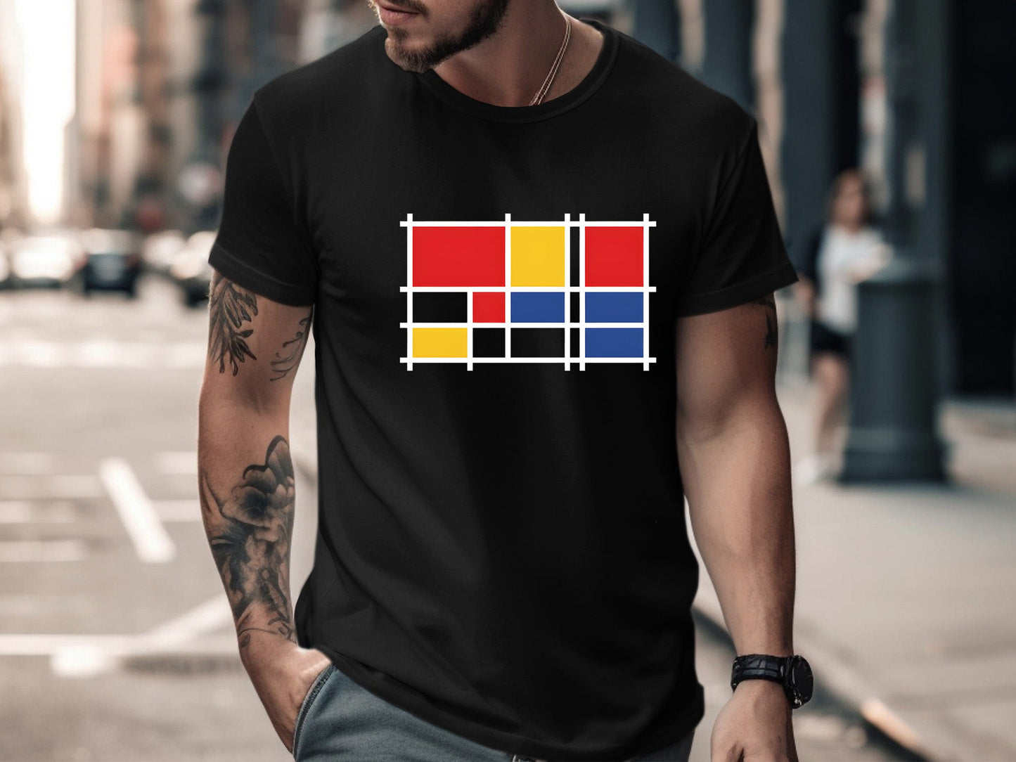 De Stijl Primary Blocks Graphic T-Shirt