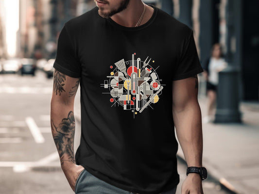 Bauhaus Style Geometric Kitchen Tools T-Shirt