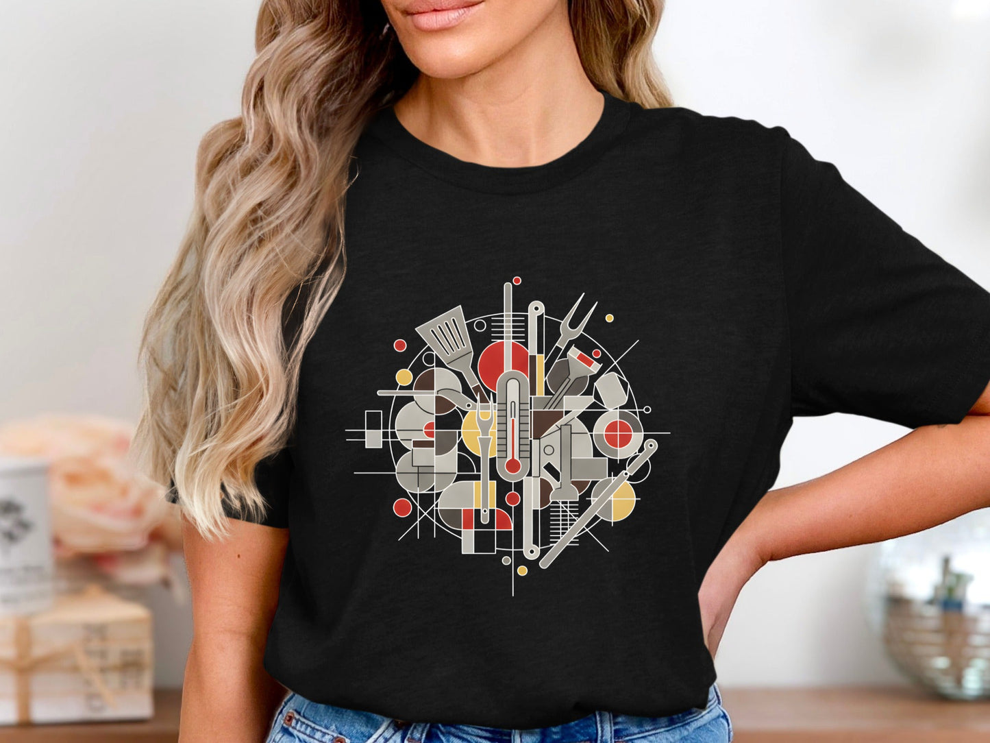 Bauhaus Style Geometric Kitchen Tools T-Shirt