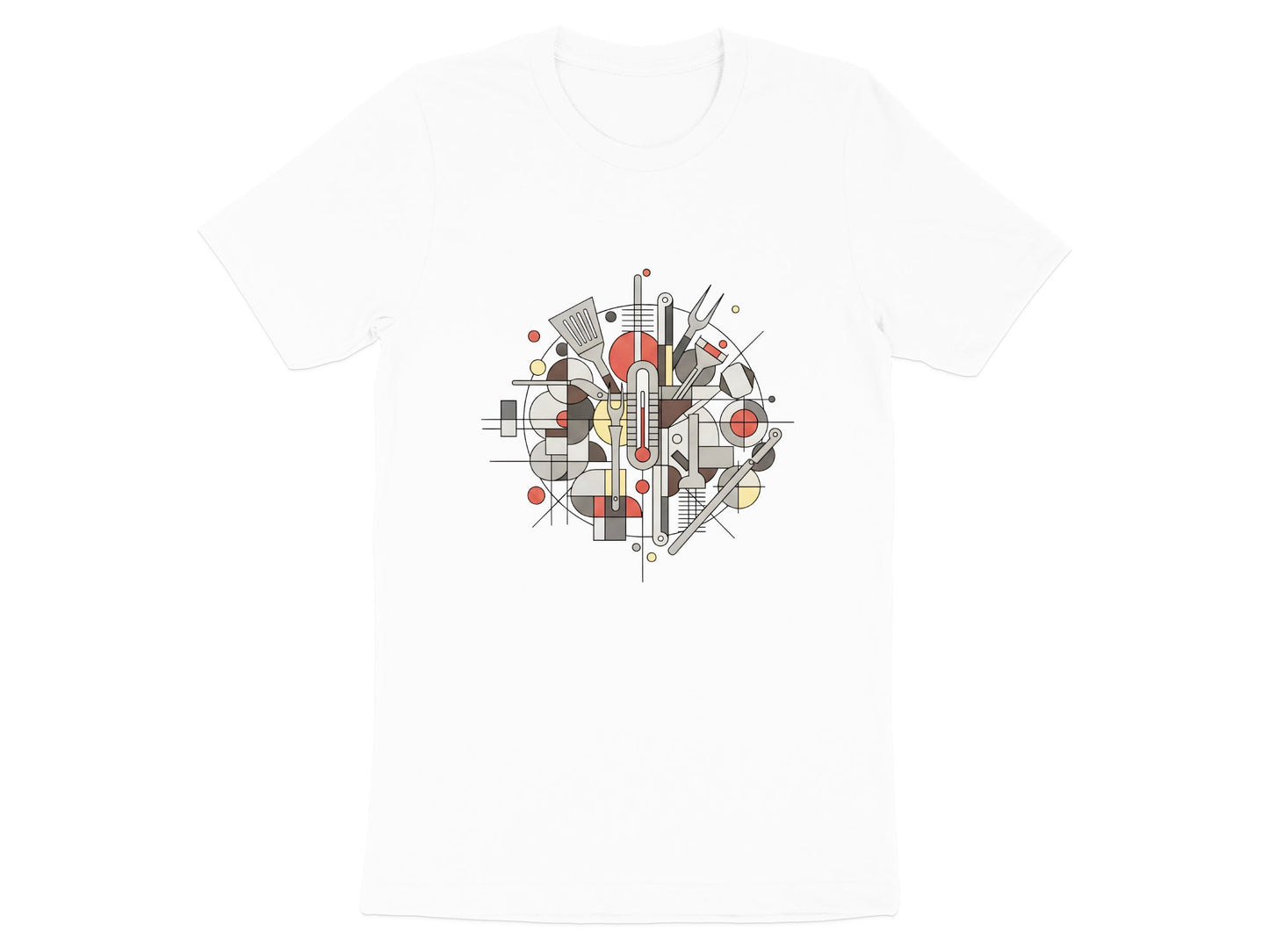 Bauhaus Style Geometric Kitchen Tools T-Shirt
