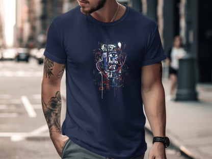 Abstract Graffiti Face Graphic Tee