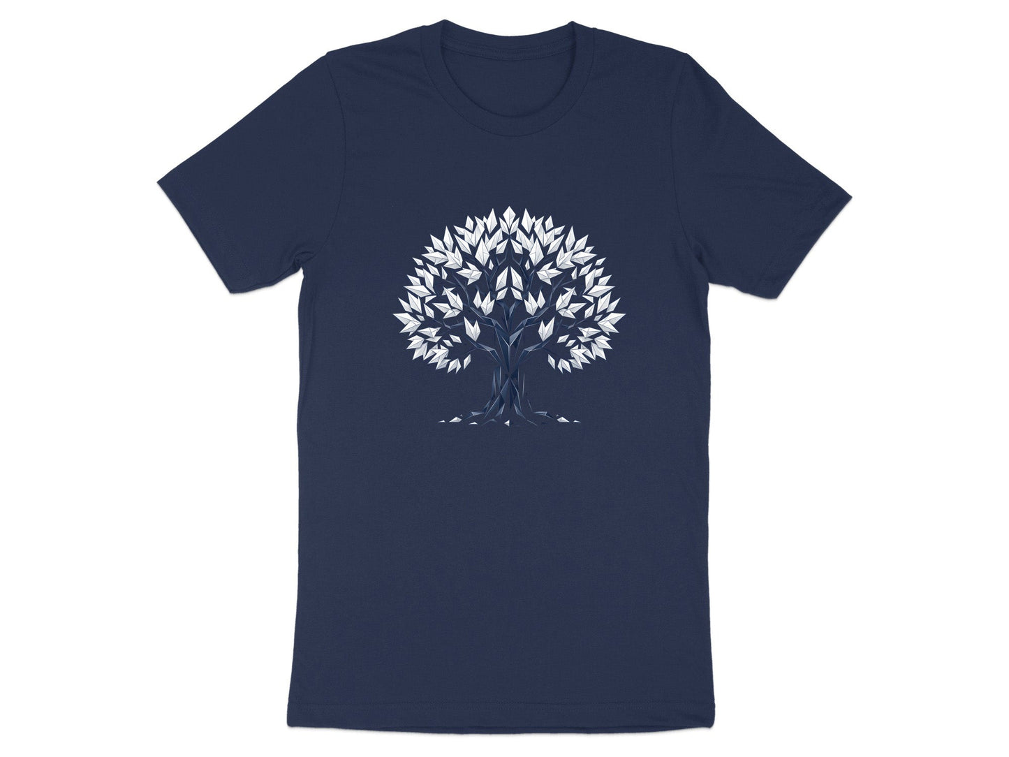 Modern Nature Art Geometric Origami Tree T-Shirt