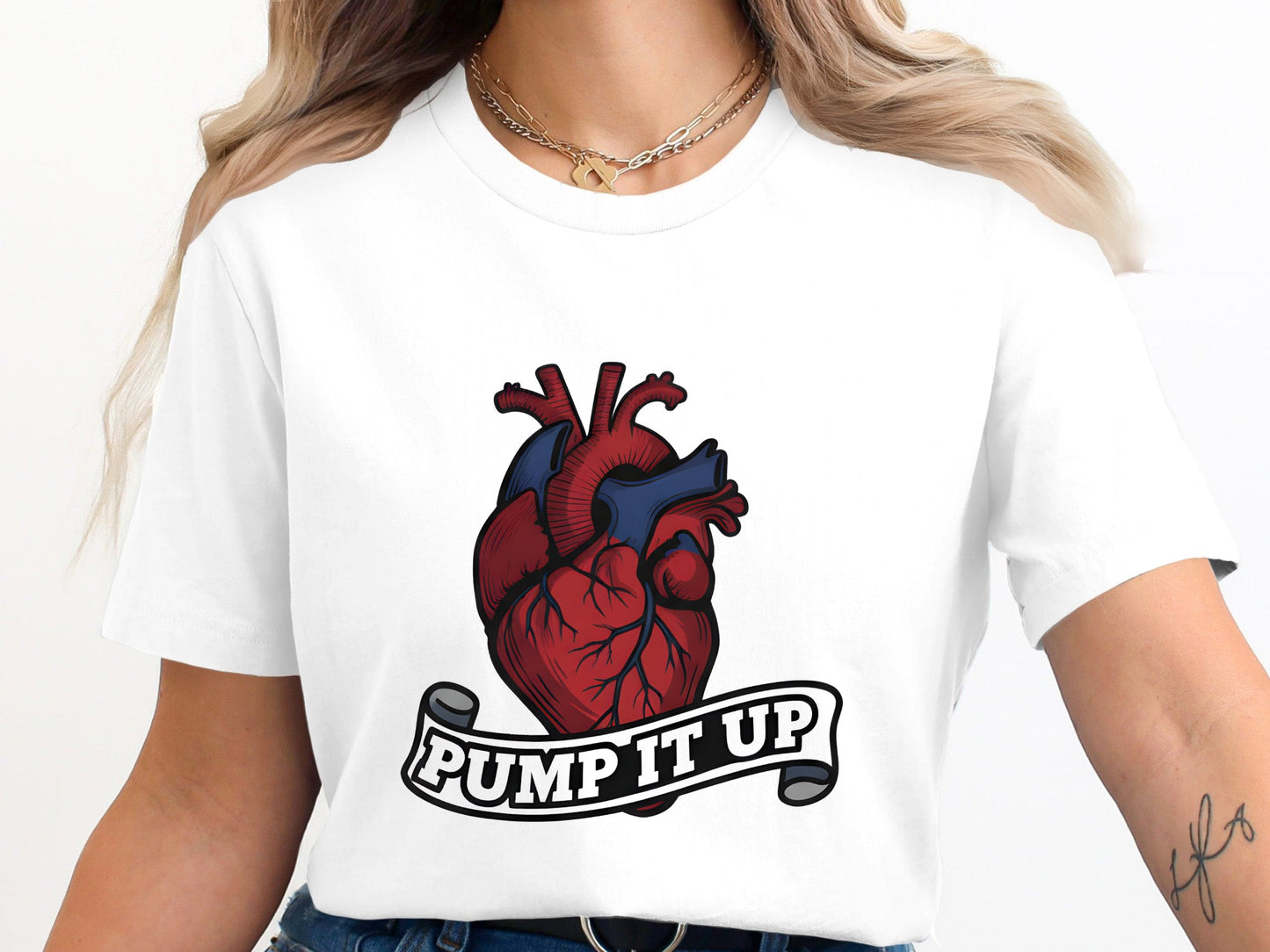 Pump It Up Anatomical Heart T-Shirt - Cardiology Tee