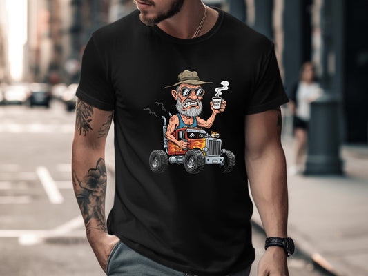 Angry Bearded Trucker 'Dunny Fuel' Graphic T-Shirt