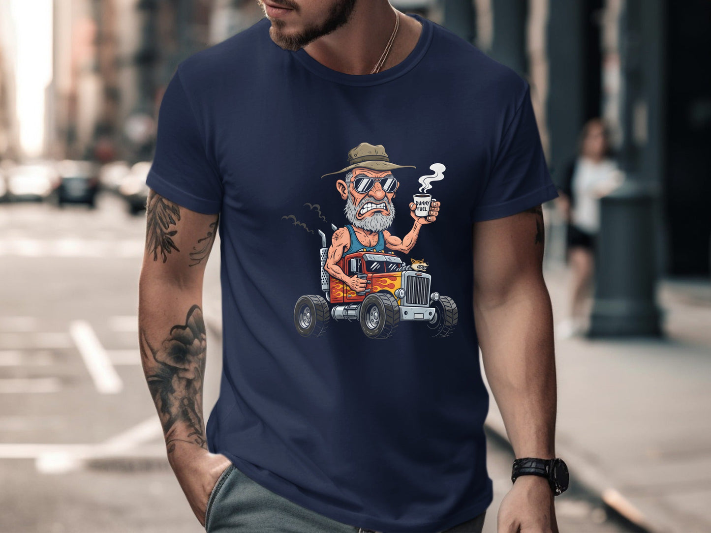 Angry Bearded Trucker 'Dunny Fuel' Graphic T-Shirt