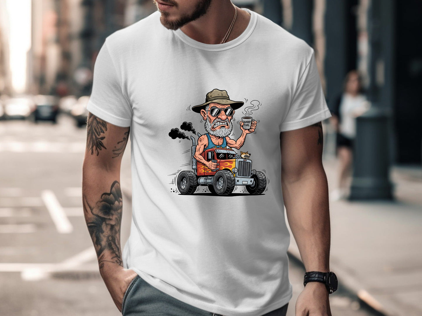 Angry Bearded Trucker 'Dunny Fuel' Graphic T-Shirt