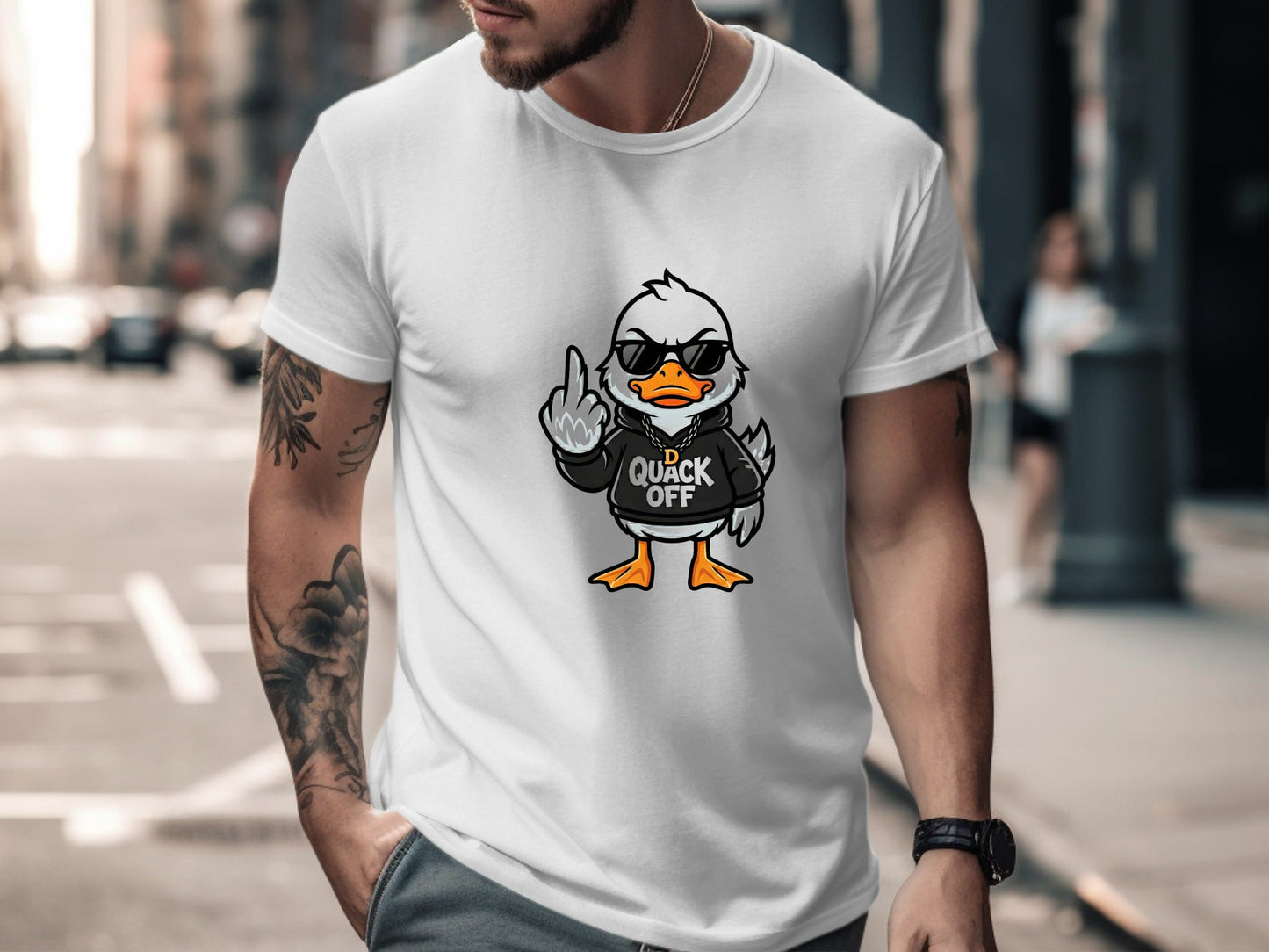 Angry Duck 'Quack Off' Graphic T-Shirt