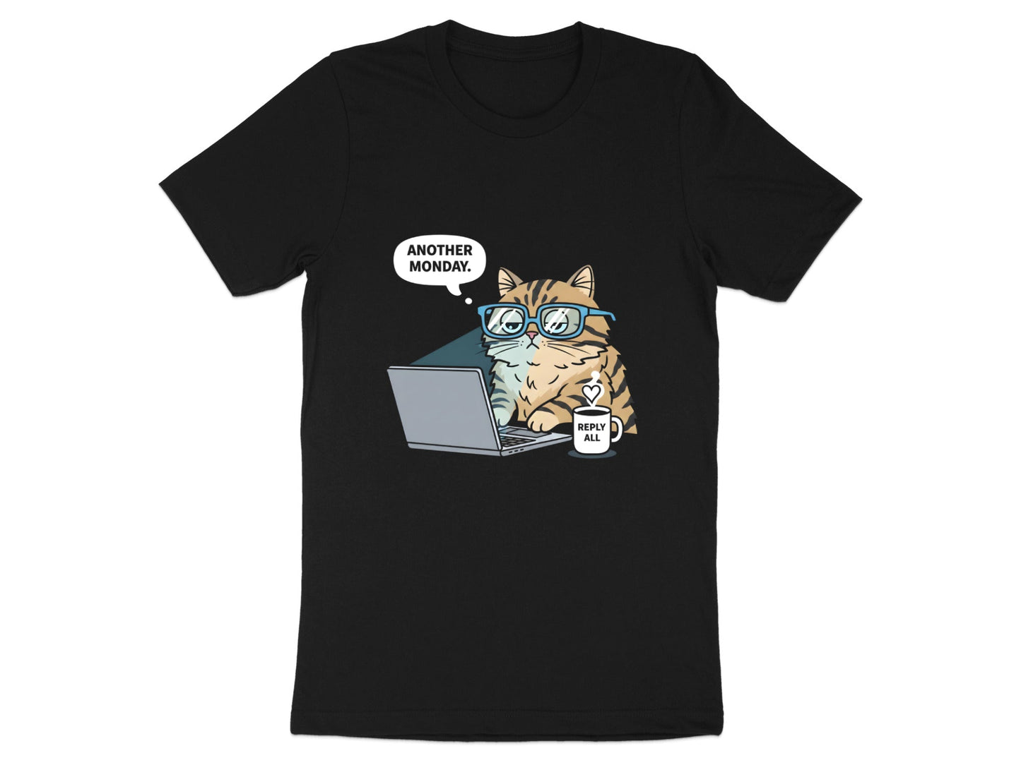 Another Monday Funny Grumpy Cat Black T-Shirt