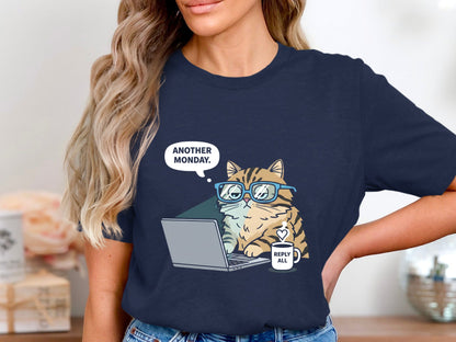 Another Monday Funny Grumpy Cat Black T-Shirt