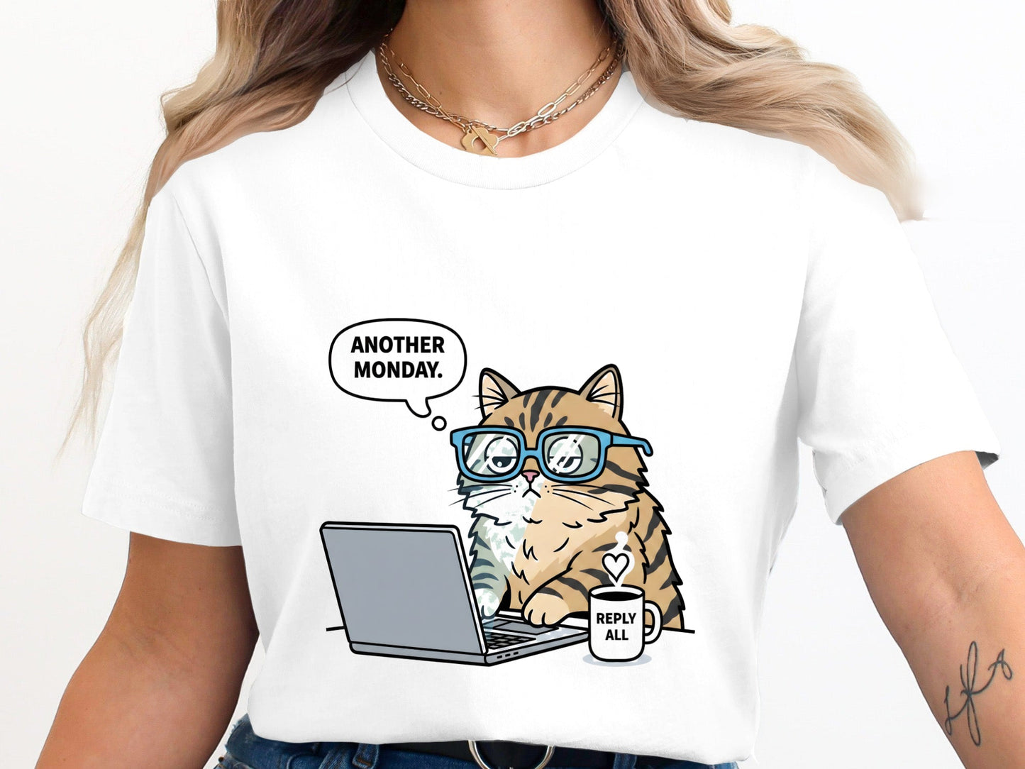 Another Monday Funny Grumpy Cat Black T-Shirt