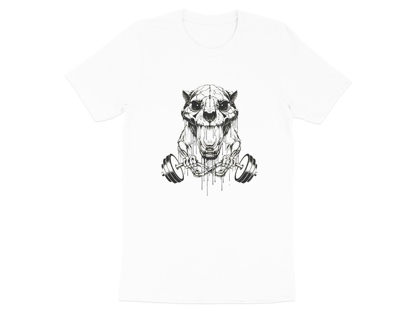 Dripping Panther Skull Gym & Weightlifting T-Shirt