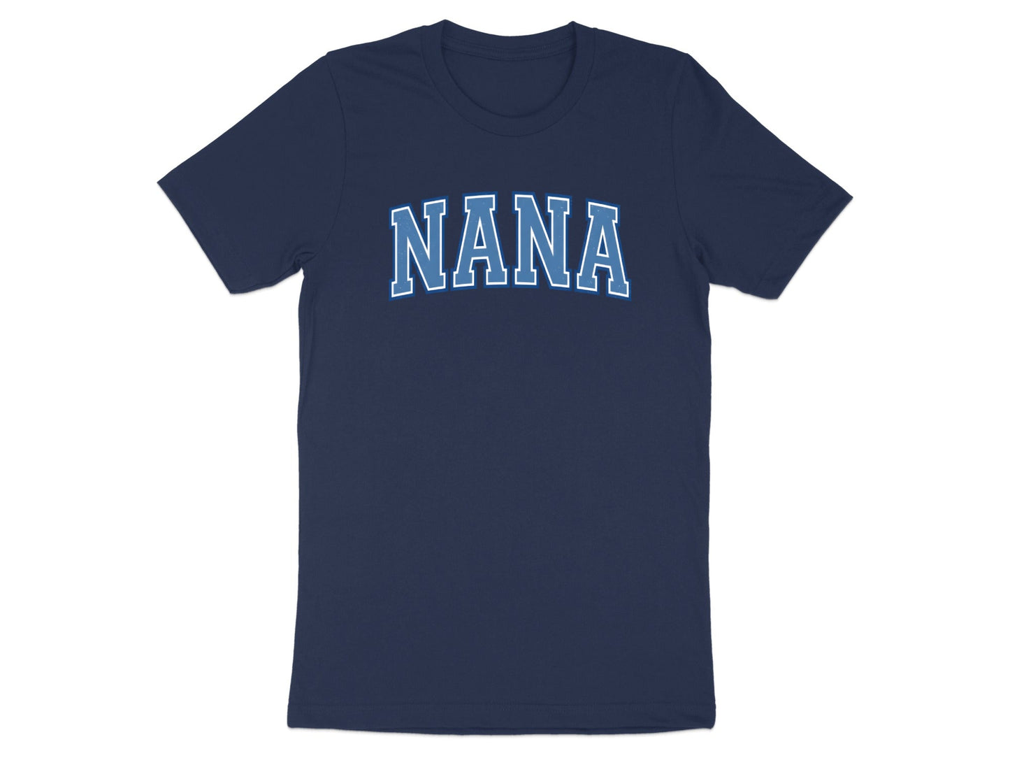 Classic Arched Nana Varsity Tee - Distressed College Font Shirt