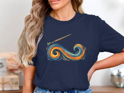 Painted Wave Graphic Tee | Starry Night Surf Shirt