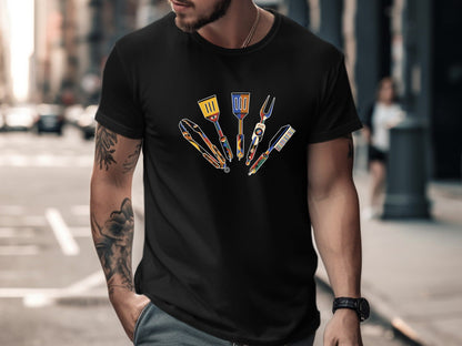 Colourful Pop-Art BBQ Utensils T-Shirt