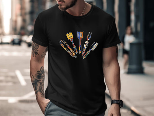 Colourful Pop-Art BBQ Utensils T-Shirt