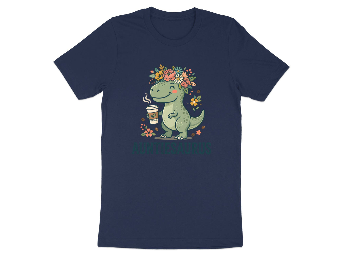 Auntiesaurus Dinosaur Coffee Graphic Tee