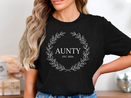 Aunty Est. 2026 Floral Wreath Tee