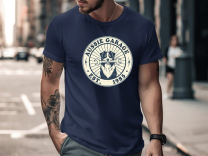 Aussie Garage Dog Mechanic T-Shirt - Vintage Est. 1985 Tee