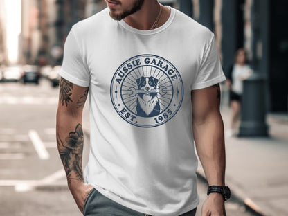 Aussie Garage Dog Mechanic T-Shirt - Vintage Est. 1985 Tee