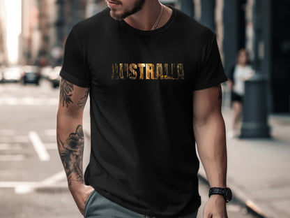 Australia Forest Landscape Text Men's Cotton Tee