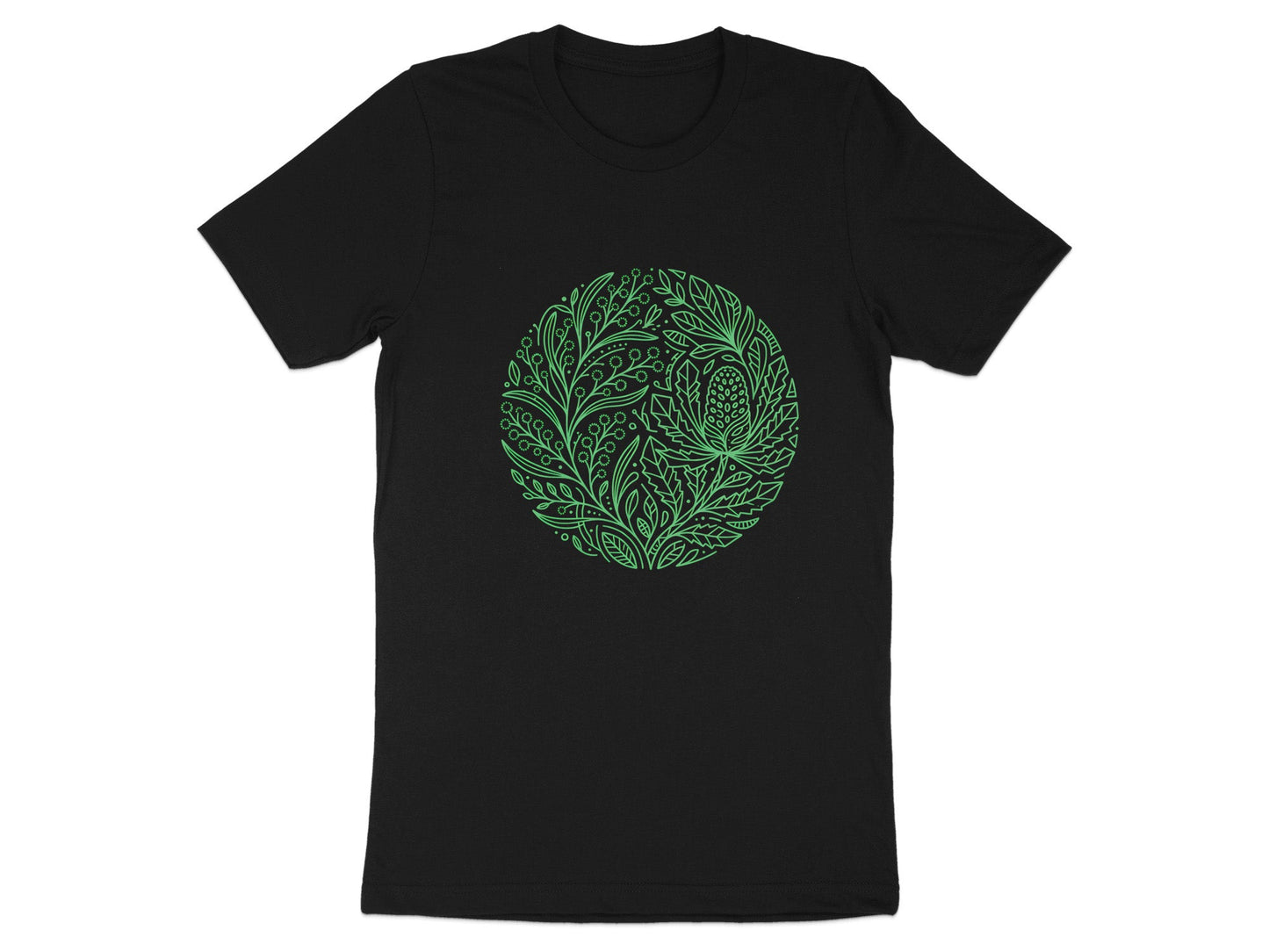 Green Botanical Line Art Banksia T-Shirt
